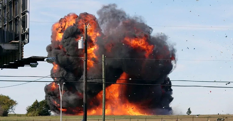 Two WW2 planes collide in mid-air at Texas air show
