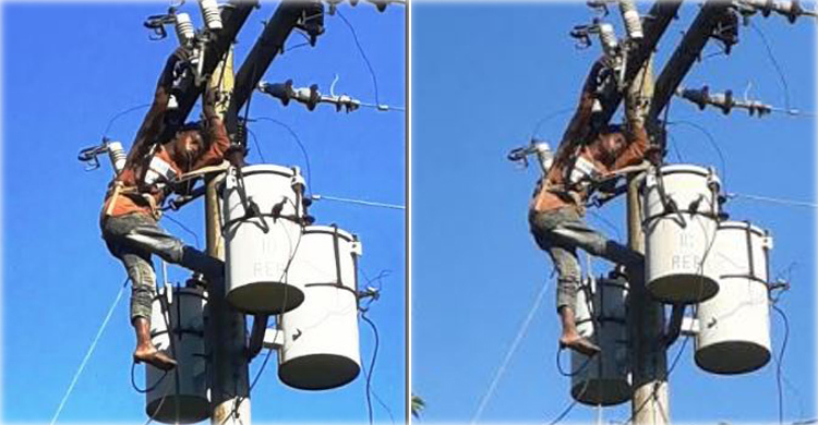 ১১ হাজার ভোল্টের বিদ্যুতের তারে ১৫ মিনিট ঝুলে ছিলেন আল-আমিন