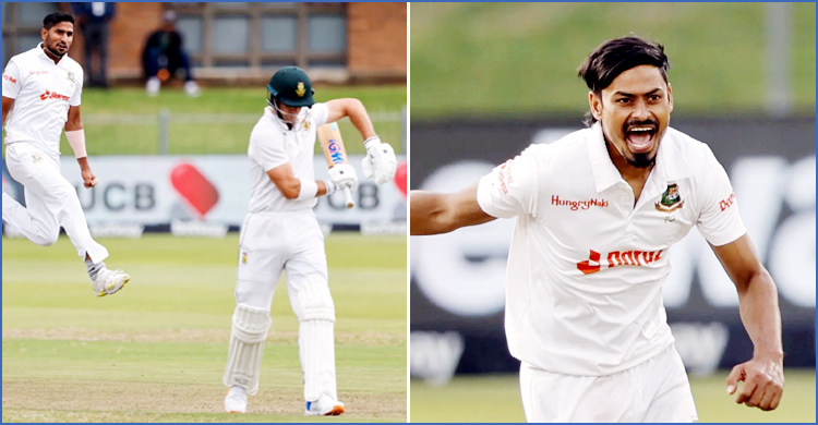 তাইজুল-খালেদের কল্যাণে সমতায় দিন শেষ করলো বাংলাদেশ