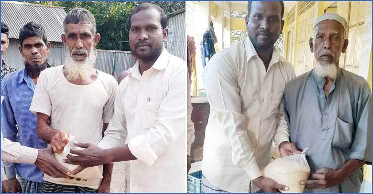 হবিগঞ্জে একজনের ত্রাণ ভাগ করে দেওয়া হচ্ছে কয়েকজনকে!