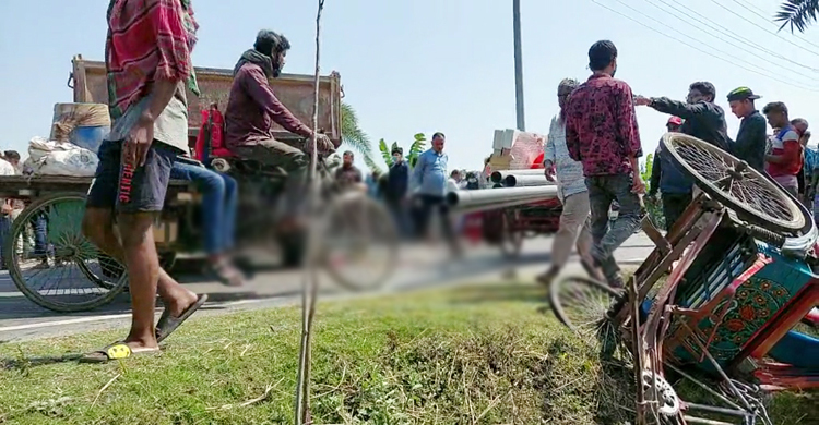 ট্রাকচাপায় প্রাণ গেলো রিকশা চালক-যাত্রীর