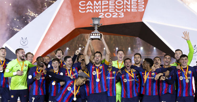 রিয়ালকে বিধ্বস্ত করে ‘প্রথম’ শিরোপা বার্সেলোনার