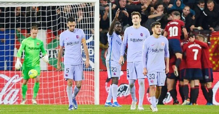 Barca concede late goal in Osasuna draw