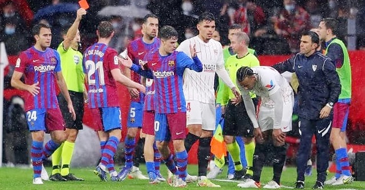 Barca draw at 10-man Sevilla