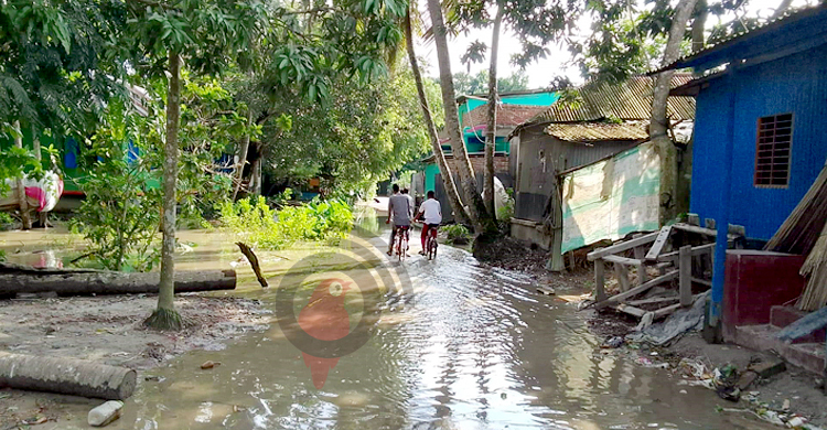 ফরিদপুরে খাল ভরাট করে বাড়ি, বৃষ্টি হলেই ডুবে সড়ক