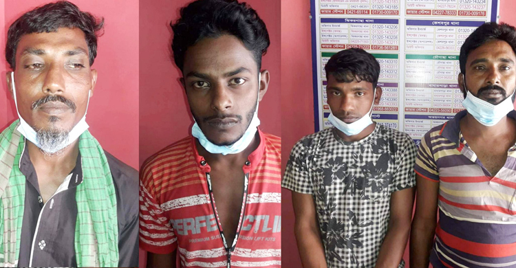 সীমান্তে পরোয়ানাভুক্ত আসামিসহ গ্রেফতার ৪