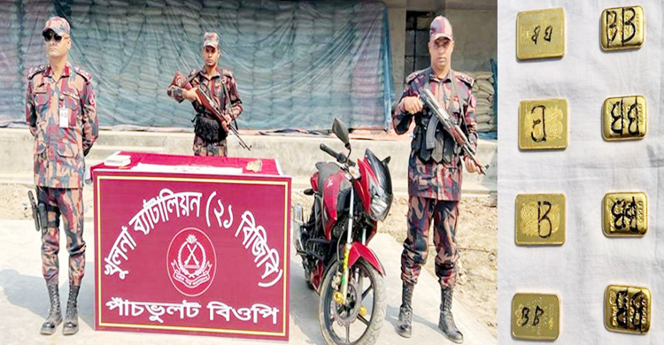 শার্শা সীমান্ত থেকে ৮ সোনার বার উদ্ধার