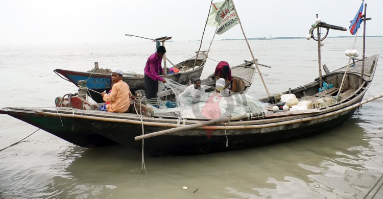 দুই মাস পর নদীতে জাল ফেলে হতাশ ভোলার জেলেরা