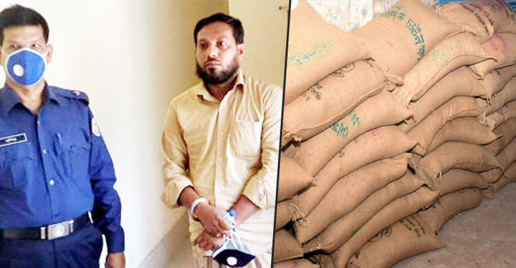 ১৫ বস্তা চাল চুরি করে ধরা পড়লেন ইউপি সদস্য