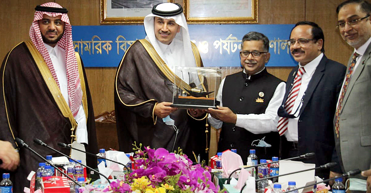 বিমান প্রতিমন্ত্রীর সঙ্গে সৌদি আরবের পরিবহনমন্ত্রীর সাক্ষাৎ