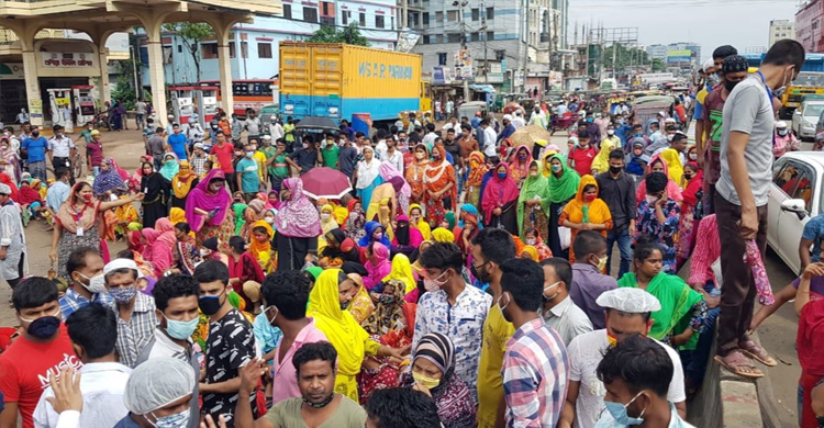 শ্রমিকদের মহাসড়ক অবরোধে উত্তরা থেকে টঙ্গী তীব্র যানজট