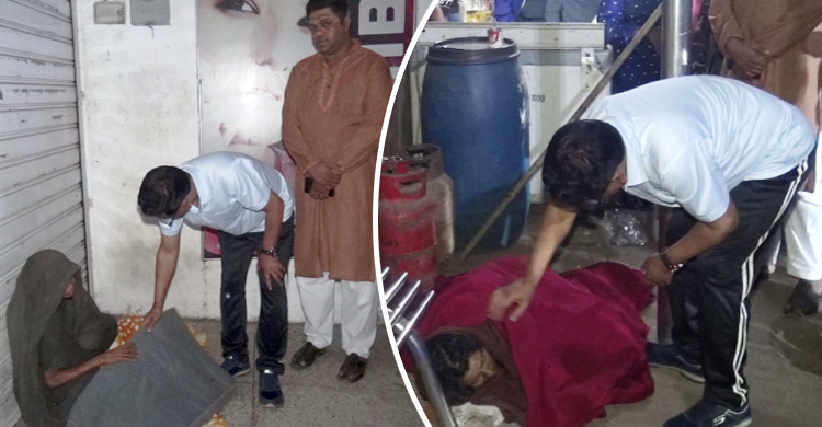 খুঁজে খুঁজে ছিন্নমূলদের শীতবস্ত্র পরিয়ে দিলেন ডিসি