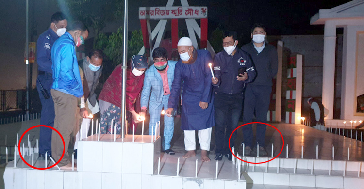 জুতা পায়ে স্মৃতিসৌধে ওসি-এসিল্যান্ড