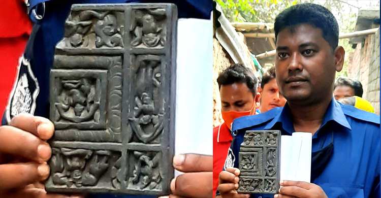 ‘আদার পুকুরে’ মিলল পাথরের মূর্তি