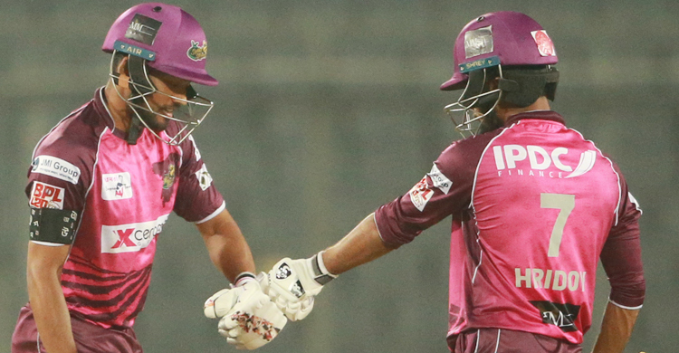 শান্ত-মুশফিকের ব্যাটে সিলেটের ১৭৫ রানের পুঁজি