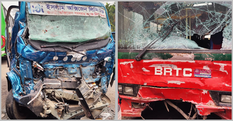 সিলেটে বিআরটিসি বাসের সঙ্গে সংঘর্ষে পিকআপচালক নিহত