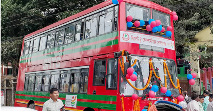 সিলেট-কোম্পানীগঞ্জ সড়কে বিআরটিসি বাস বন্ধের দাবিতে ধর্মঘট