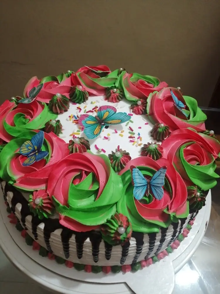 ওভেন ছাড়াই তৈরি করুন লাল-সবুজ কেক