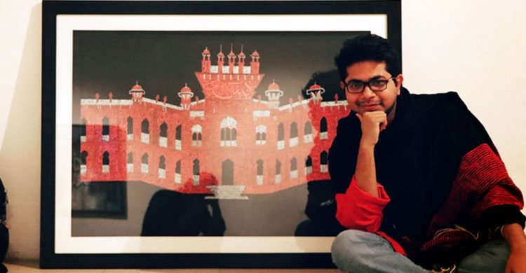 কার্জন হলের আদলে দৃষ্টিনন্দন ক্যালিগ্রাফি আঁকলেন মুনতাসীর