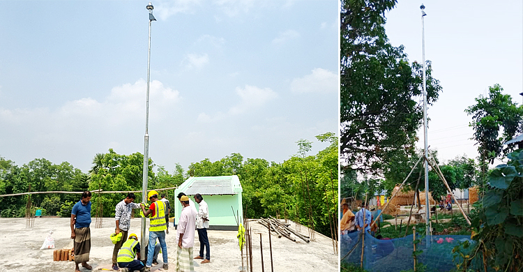 শিবগঞ্জে বজ্রনিরোধক যন্ত্র স্থাপন