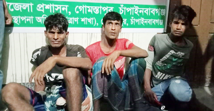 চাঁপাইনবাবগঞ্জে ডাকাতির প্রস্তুতিকালে তিন যুবক আটক