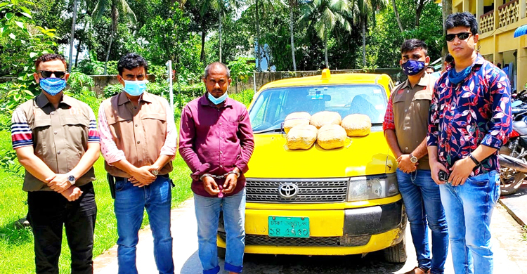 ১০ কেজি গাঁজা পাচারকালে যুবক গ্রেফতার