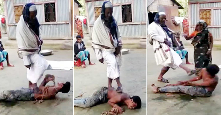 মায়ের সামনে সন্তানকে বর্বর নির্যাতন