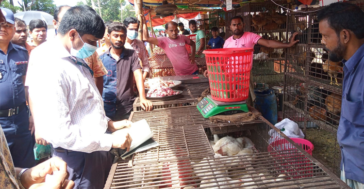 কুমিল্লায় বেশি দামে মুরগি বিক্রি, ৫ দোকানির জরিমানা