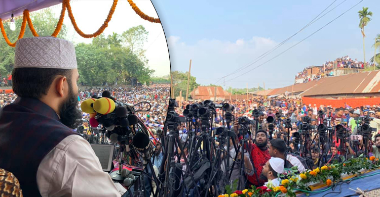 মাঠে জায়গা নেই, আজহারীর ওয়াজ শুনতে বাড়ির ছাদে মুসল্লিরা