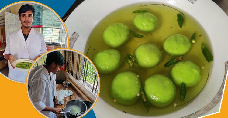 শিক্ষার্থীরা যেভাবে তৈরি করলো সবুজ রসগোল্লা