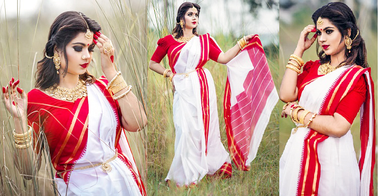 লাল-সাদায় একঘেয়েমি কাটাতে দশমীতে যেভাবে সাজবেন
