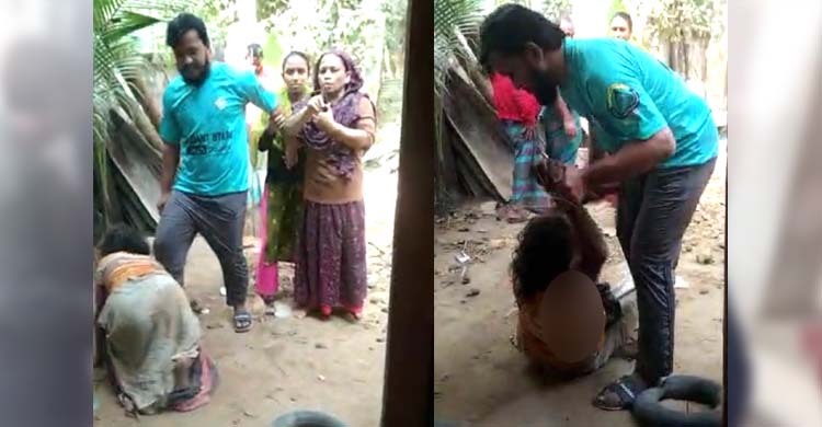 মাটিতে ফেলে দাদিকে পেটালেন নাতি, মা করলেন ভিডিও