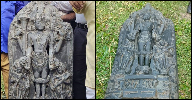 পুকুর খননে বেরিয়ে এলো ৫ মণ ওজনের বিষ্ণুমূর্তি