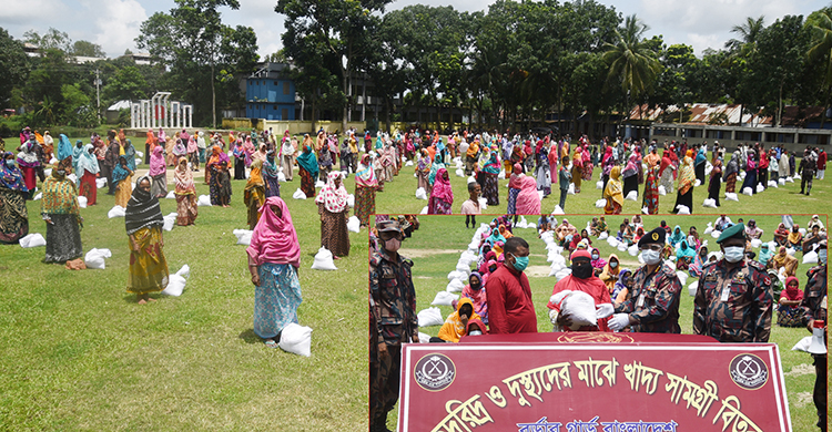 দিনাজপুরে ৭০ হাজার পরিবারের মাঝে ত্রাণ বিতরণ করল বিজিবি