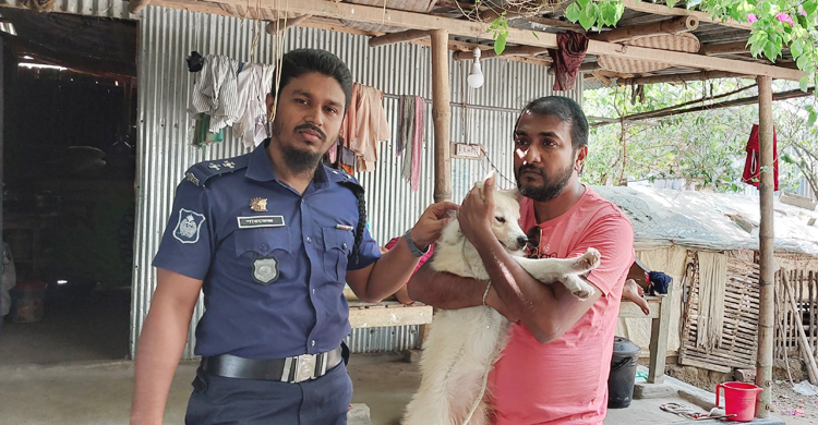 ঝিনাইদহে হারিয়ে যাওয়া সেই কুকুর উদ্ধার করলো পুলিশ
