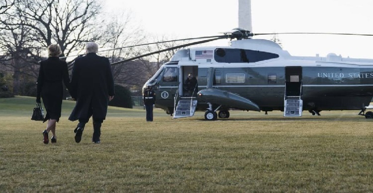 Trump departs Washington a pariah as his era in power ends