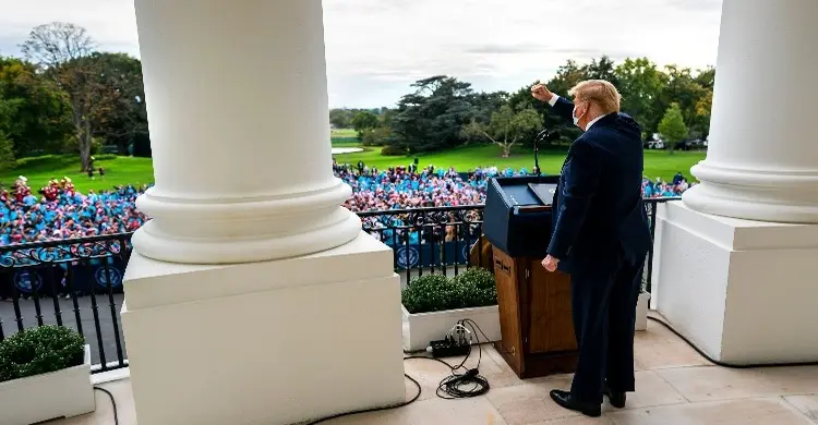 Trump appears at first public event since diagnosis