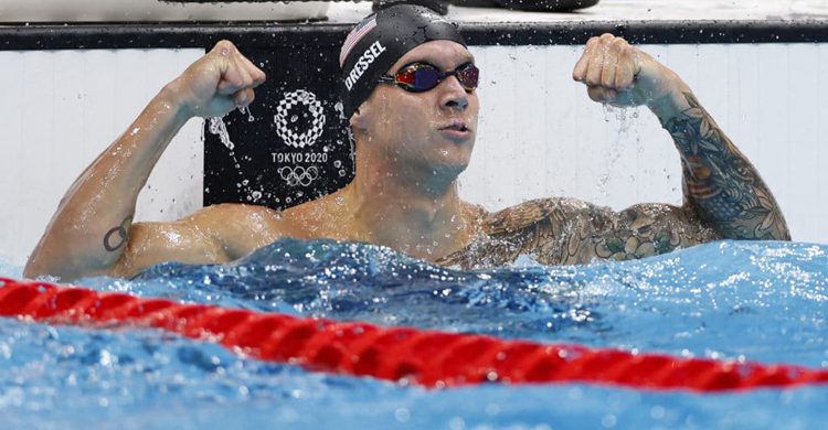 US star Dressel wins 50m freestyle for fourth Tokyo gold
