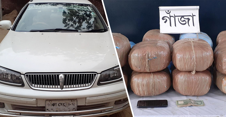 প্রাইভেটকারে মিলল ৪৯ কেজি গাঁজা