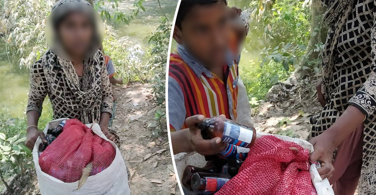 ফেনসিডিলের খালি বোতল কুড়িয়ে জীবন চলে শিশুটির