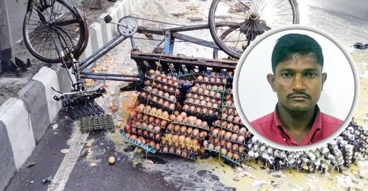 ডিমভর্তি ভ্যানকে ধাক্কা দিয়ে চট্টগ্রামে পালান পিকআপচালক