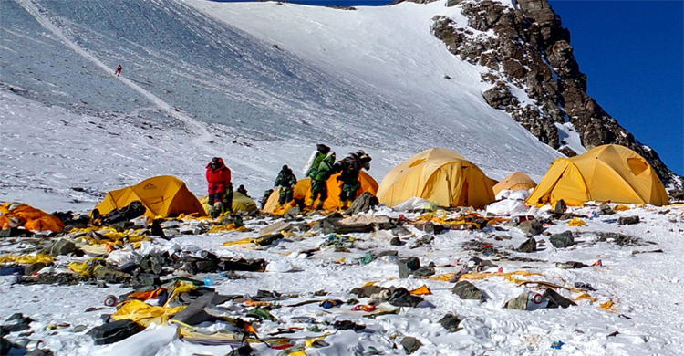 Mount Everest, the high-altitude rubbish dump