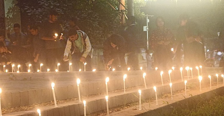ফারদিন হত্যাকাণ্ডের প্রতিবাদে বুয়েটে মোমবাতি প্রজ্বলন