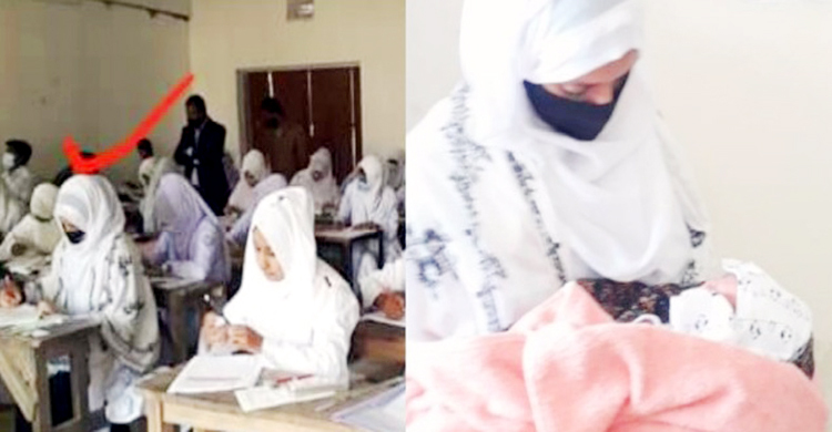 দুইদিনের নবজাতক নিয়ে পরীক্ষা কেন্দ্রে ফারিয়া