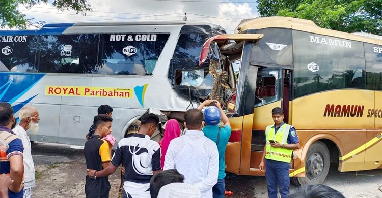 ফরিদপুরে দুই বাসের মুখোমুখি সংঘর্ষ, আহত ১৫