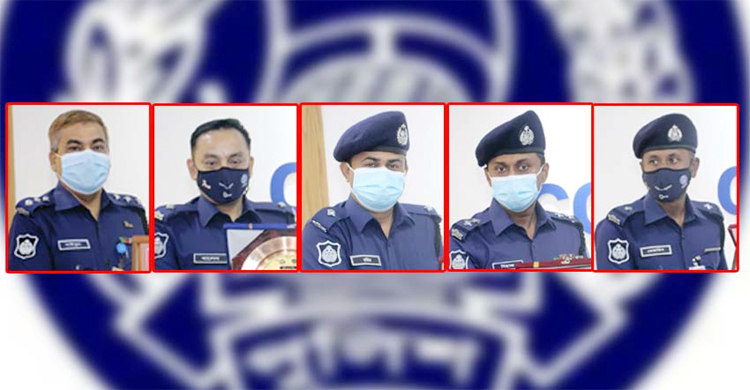 ফেনীতে সম্মাননা পেলেন ৫ পুলিশ কর্মকর্তা