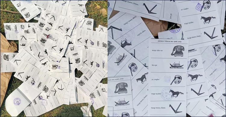 কেন্দ্রের পাশে পড়ে আছে সিলমারা শতাধিক ব্যালট