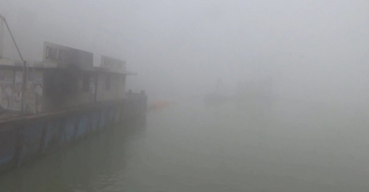 ঘন কুয়াশায় বন্ধ দৌলতদিয়া-পাটুরিয়া নৌরুটে ফেরি চলাচল
