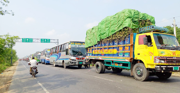 দৌলতদিয়ায় ২৪ ঘণ্টায় পার হয়েছে ৯ হাজার যান