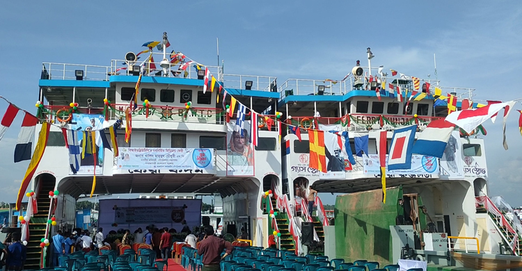 শিমুলিয়া-বাংলাবাজার নৌরুটে নতুন দুটি মিডিয়াম ফেরির উদ্বোধন